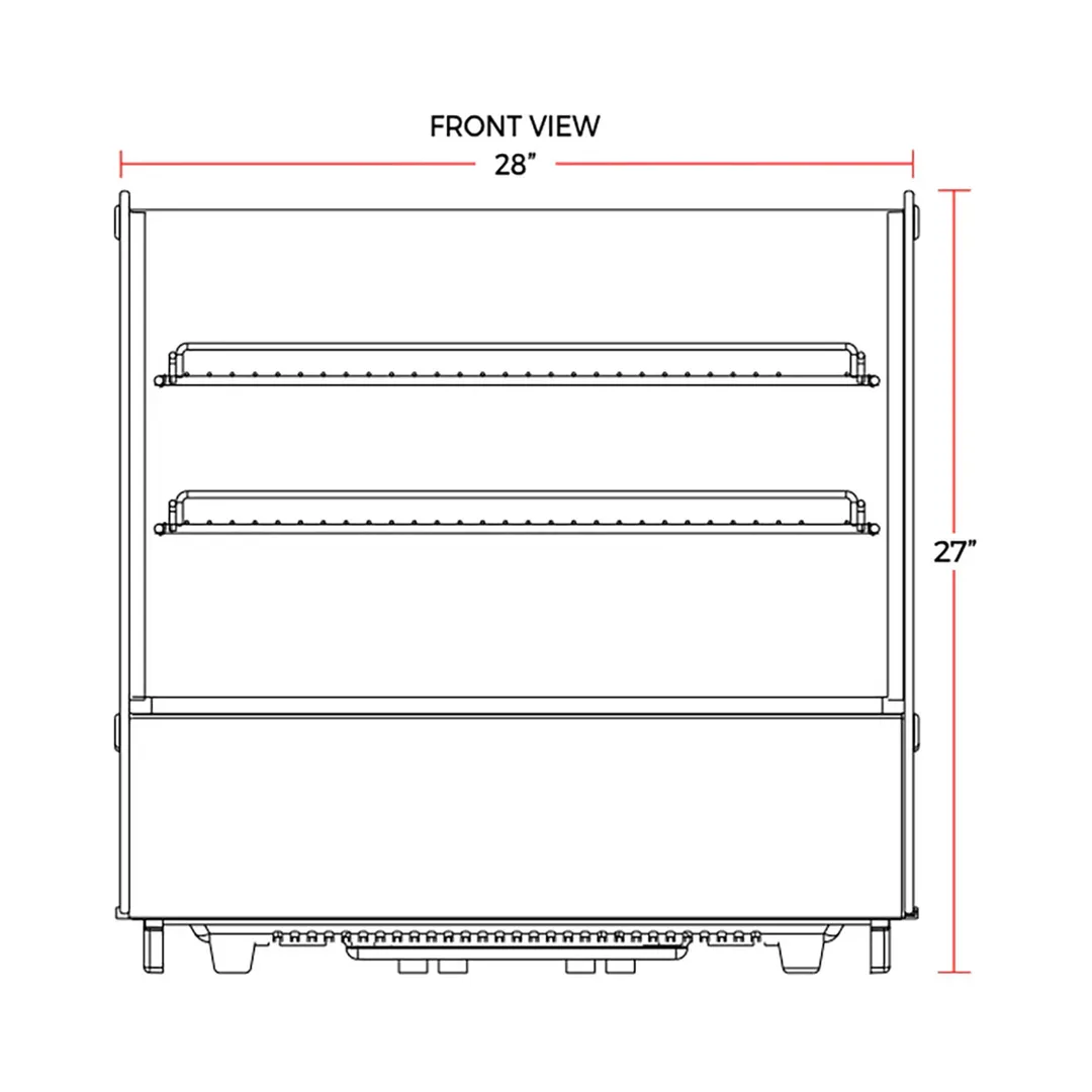 Marchia MDC121 Refrigerated Case, 28" Wide, 4.25 Cu Ft, Black, Sliding Glass Doors, 2 Shelves