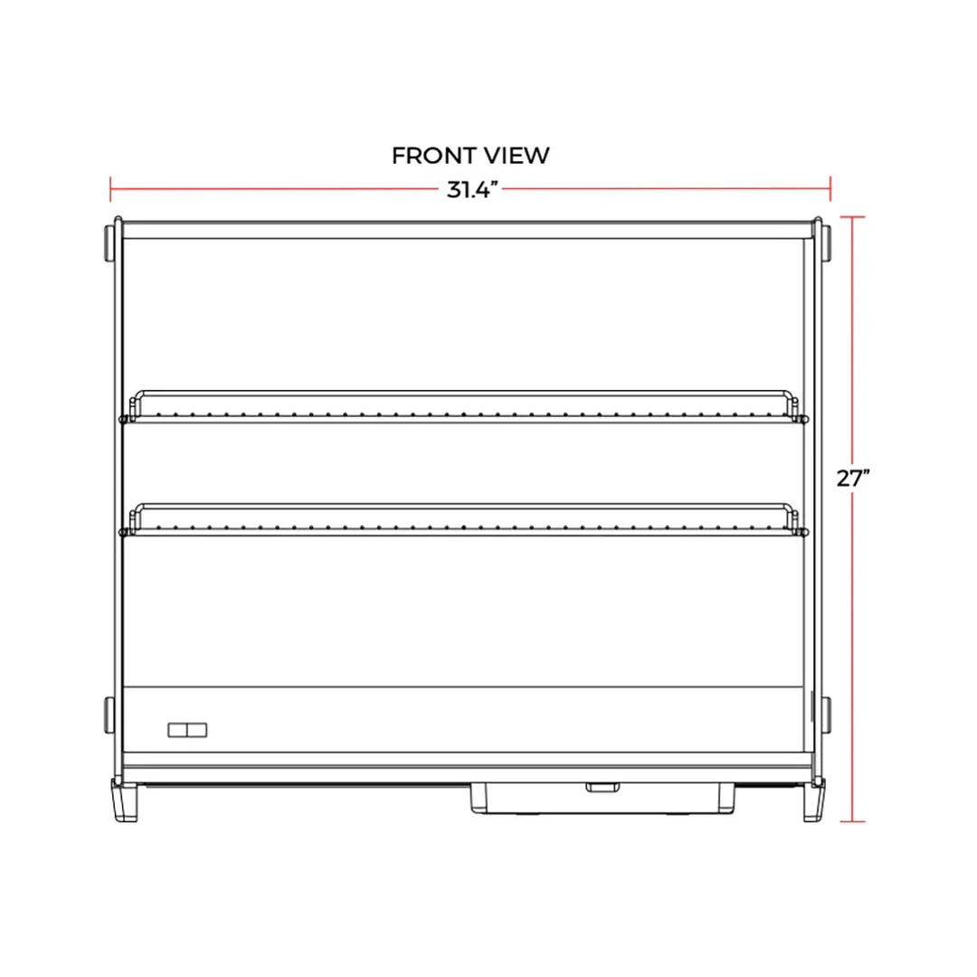 Marchia MDC130 Countertop Refrigerated Display Case, 31", 4.5ft³, Blk, Sliding Doors, 2 Shelves, 110V