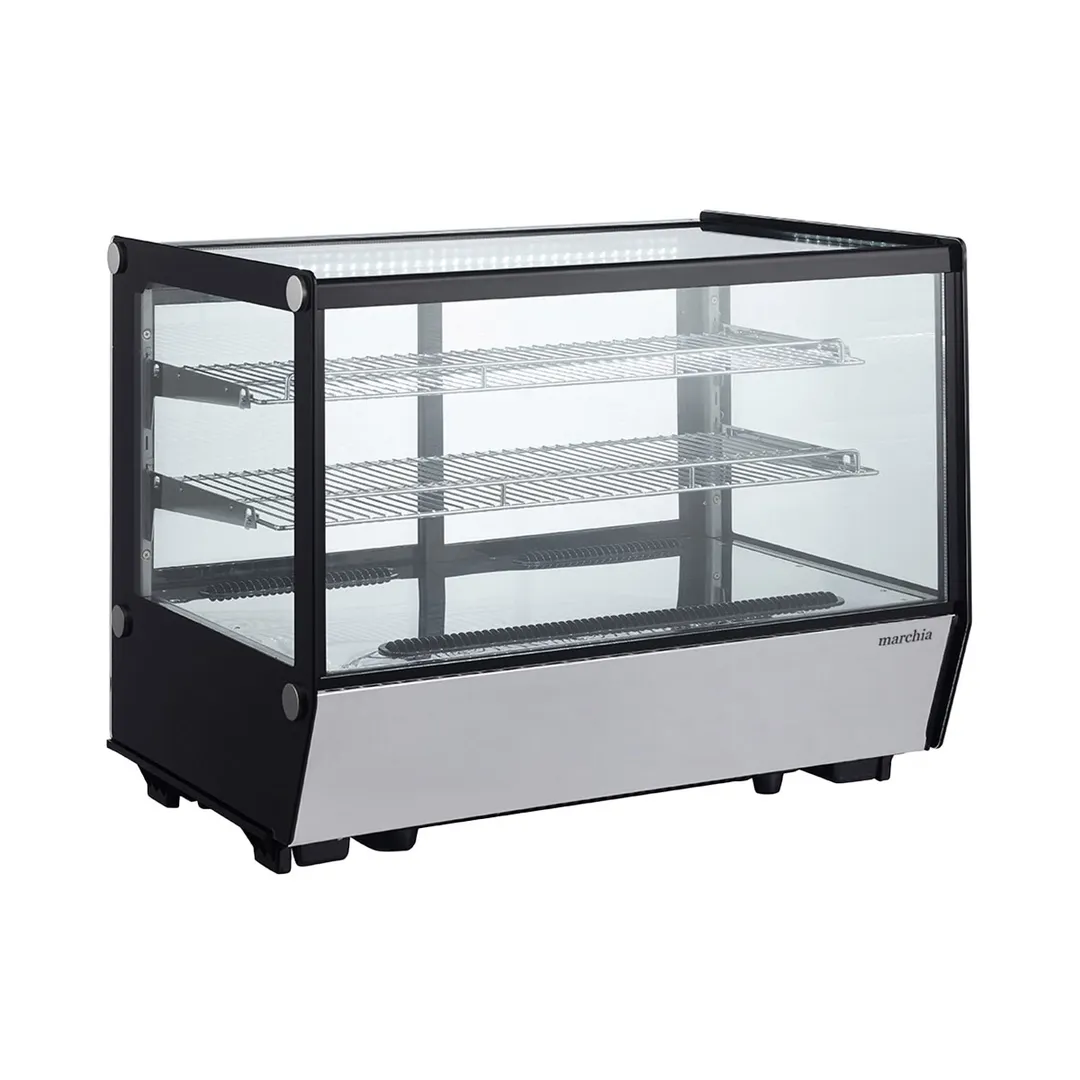 Marchia MDC160-ST Refrigerated Case, 36" Wide, 5.7 cu ft, Black, Doors, Shelves, 33°‑54°F Temp, R290