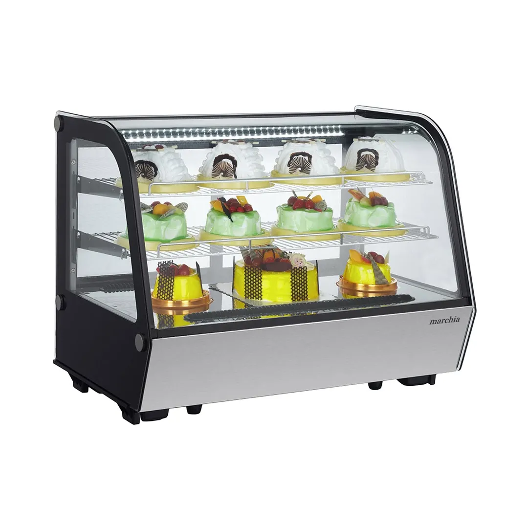 Marchia MDC161 Refrigerated Display, 34-3/4" Black, 5.7 cu ft, Sliding Glass Doors, 2 Shelves