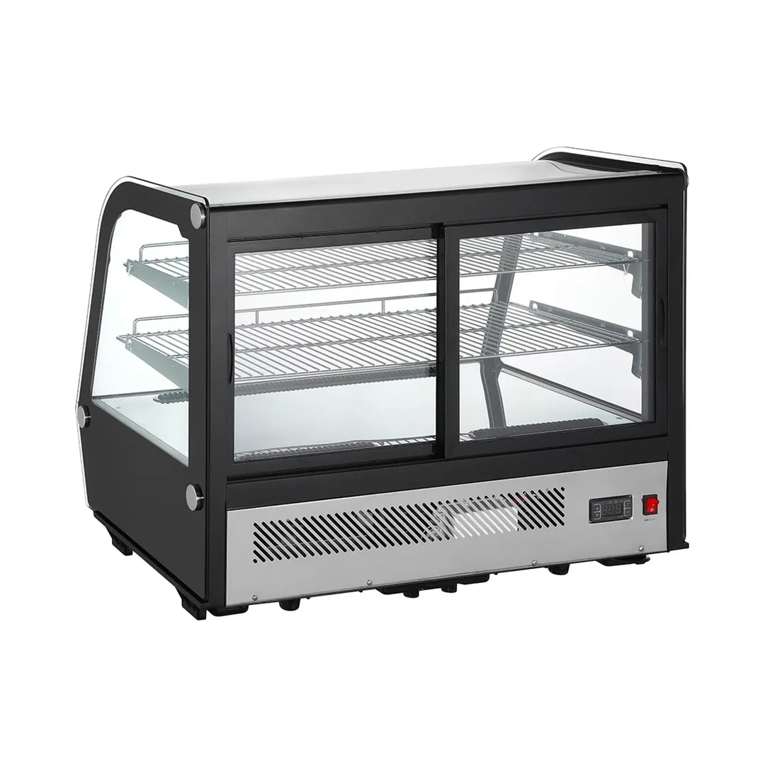 Marchia MDC161 Refrigerated Display, 34-3/4" Black, 5.7 cu ft, Sliding Glass Doors, 2 Shelves
