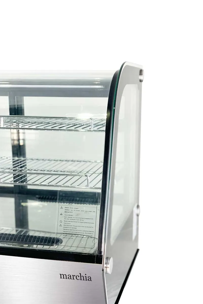 Marchia MDC161 Refrigerated Display, 34-3/4" Black, 5.7 cu ft, Sliding Glass Doors, 2 Shelves