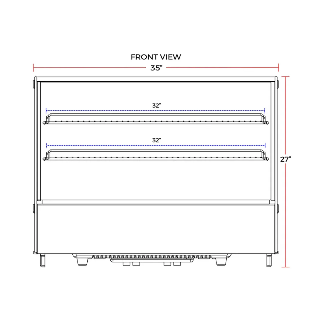 Marchia MDC161 Refrigerated Display, 34-3/4" Black, 5.7 cu ft, Sliding Glass Doors, 2 Shelves