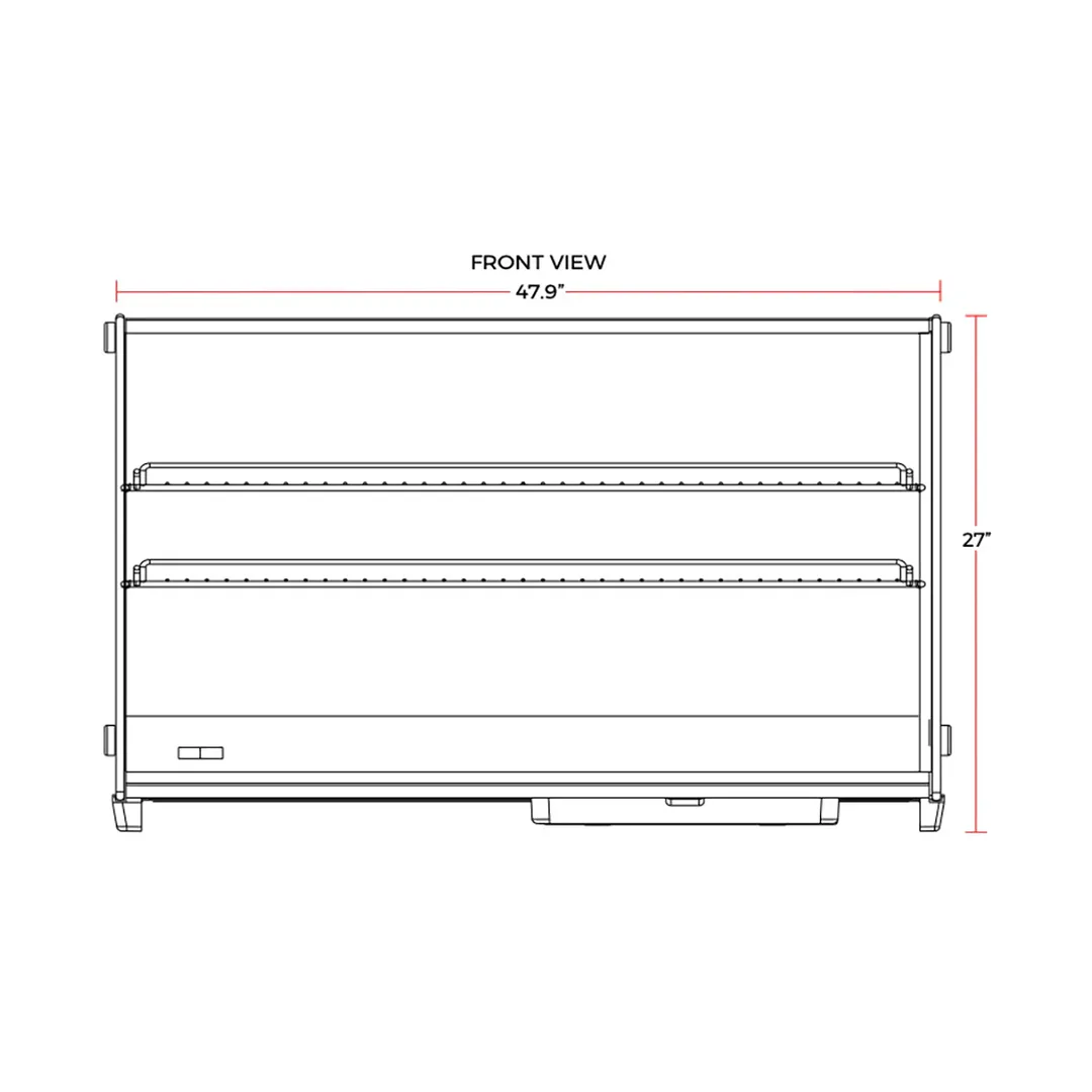Marchia MDC201 Countertop Display Case, 47-7/8" Width, 7.1 cu ft, Sliding Doors, Shelves, 375W 110V