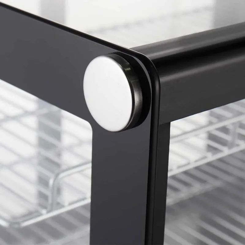 Marchia MDC260-ST 48" Countertop Display, 8.2 cu ft, Black, Sliding Glass Doors, 2 Shelves