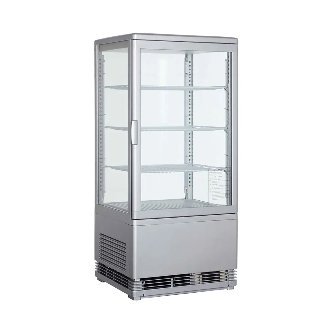 Marchia MDC78S Countertop Case, Silver, 16-11/16" Width, 2.8 cu Ft, 32°‑54°F Control, 3 Wire Shelves