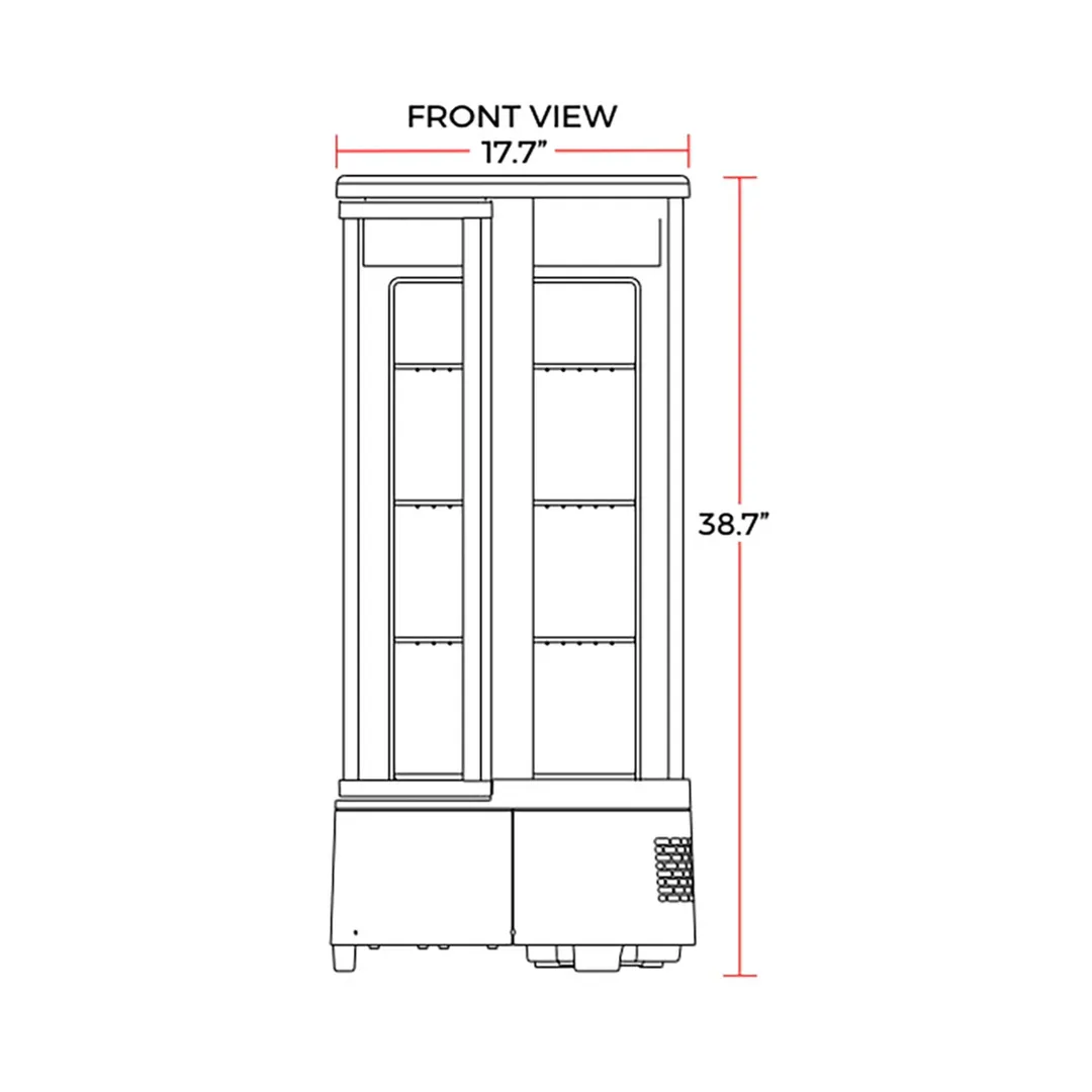 Marchia MDCR78 Countertop Display Case, Rotating, 17-11/16" Width, 2.5 cu ft, Digital Temp Control