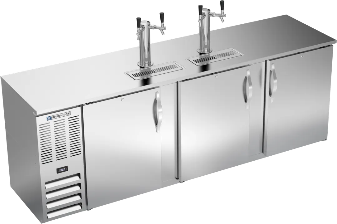 Beverage Air DDN94HC-S Beer Cooler 94"W x 26"D x 49"H 5‑8 Keg 2‑Column Faucet R290 1/3 HP UL