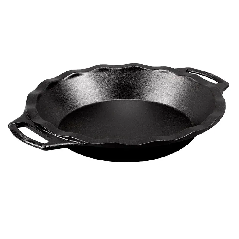 Lodge BW9PIE Cast Iron 9-1/2" Pie Pan, 9" Dia, Induction Ready, Oven & Campfire Safe, Seasoned