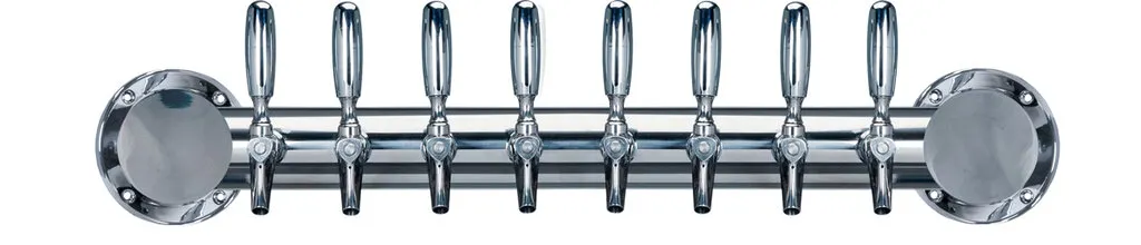 Micro Matic METRO-WM-8PSSKR Draft Tower, Wall-Mount 32"x9", Glycol-Cooled, 8 Stainless Faucets, NSF