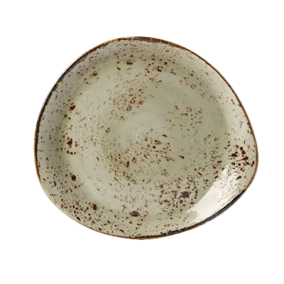 Steelite 11310520 - 12" Green Free‑Form Ceramic Plate, Narrow Rim, Oven Safe to 530°F, 1 Dozen