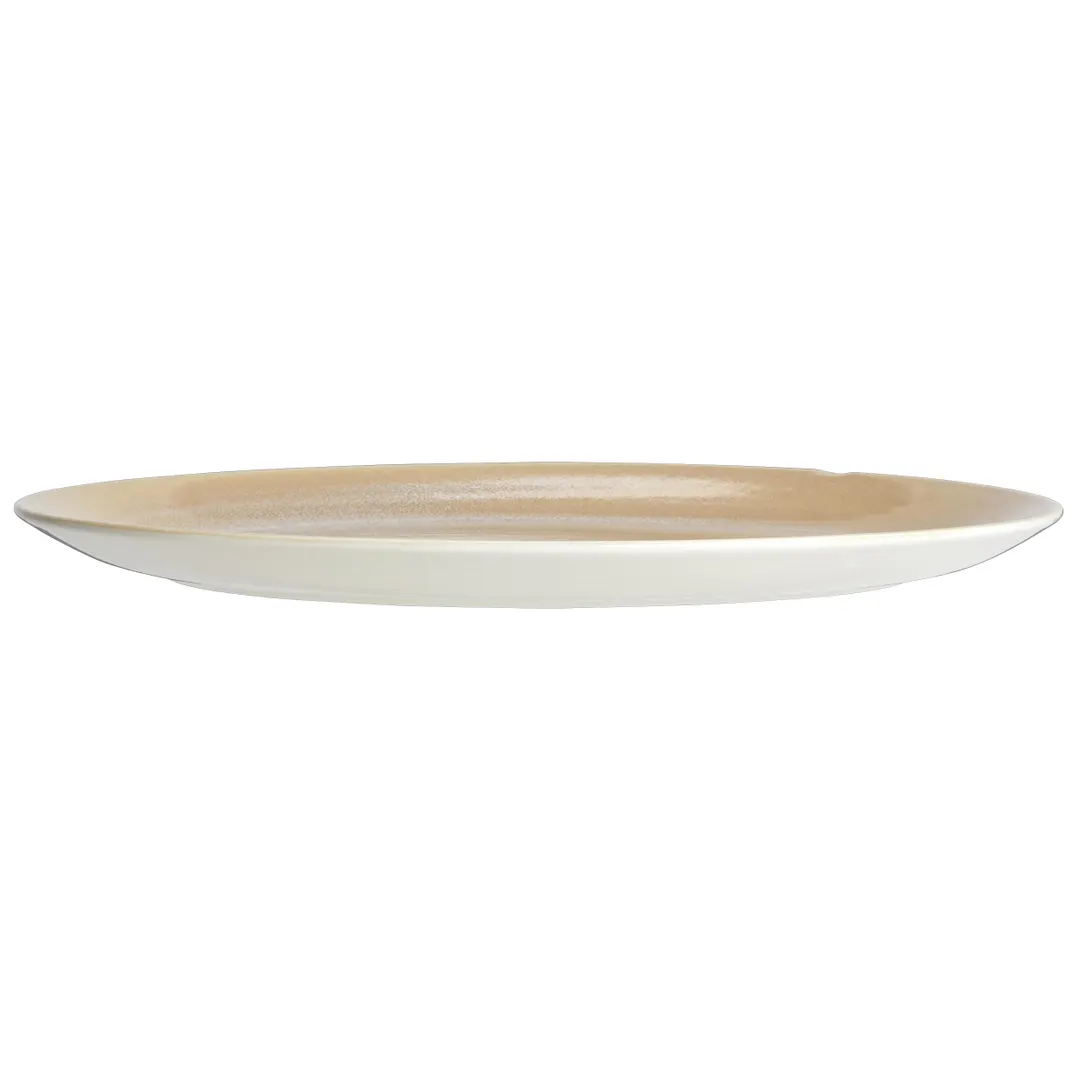 Steelite 17760544 Coupe Rim Plate, 11" Round Sandstone Ceramic, Vitrified, Oven Safe 530°F - 1 Dozen
