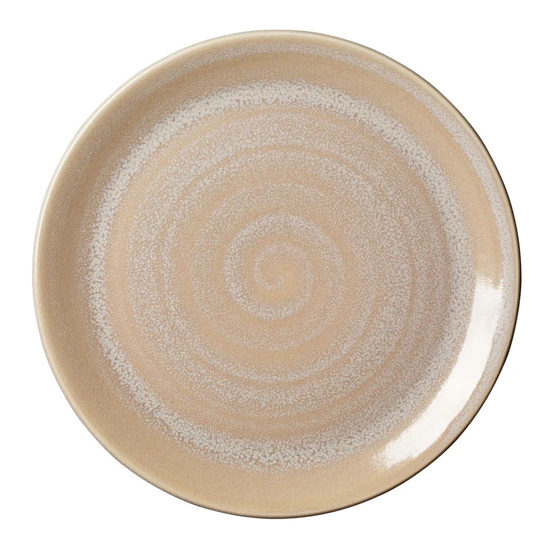 Steelite 17760544 Coupe Rim Plate, 11" Round Sandstone Ceramic, Vitrified, Oven Safe 530°F - 1 Dozen