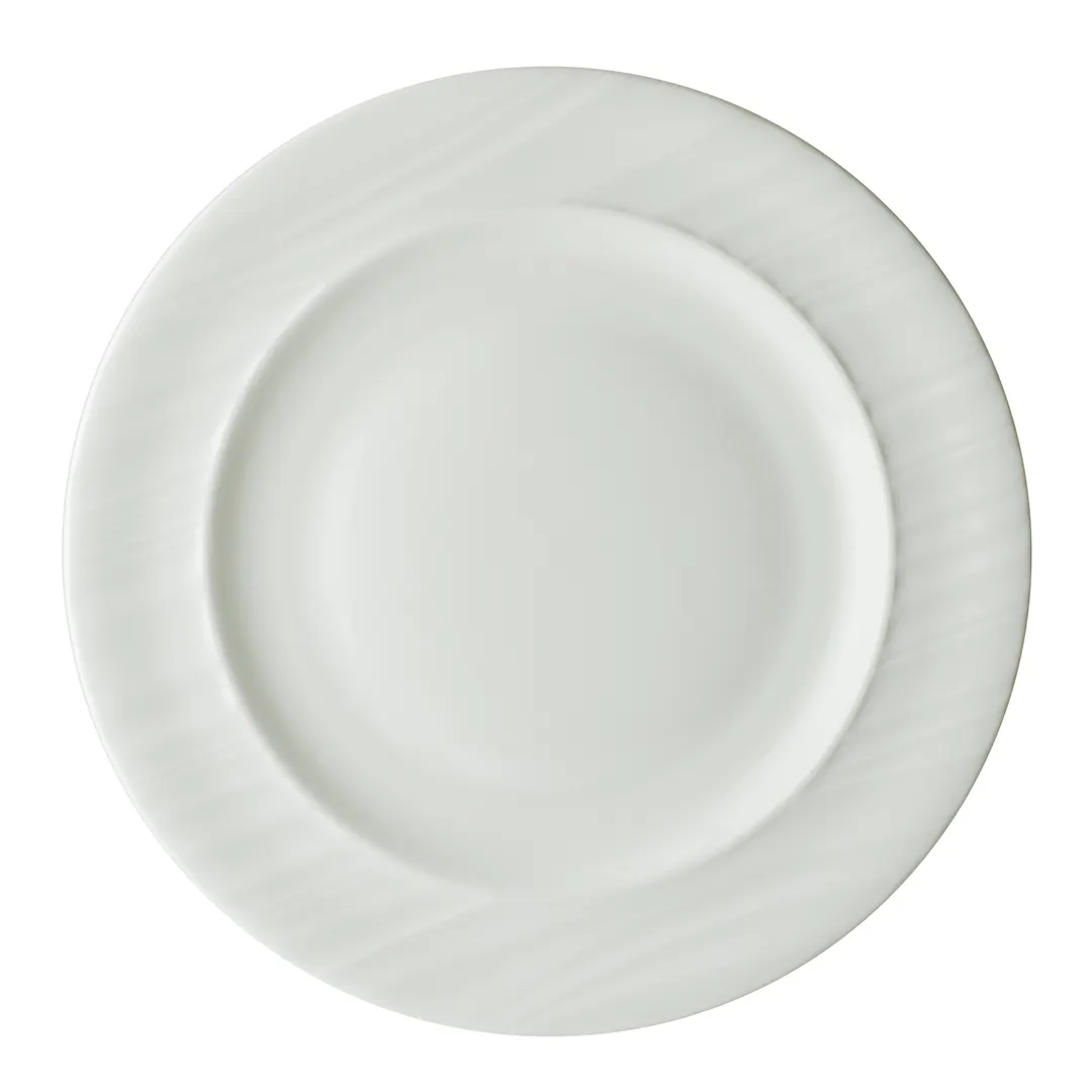 Steelite 4412RF024 Chop Plate, 12" Round Ruche Folio Bone China, Dishwasher Safe - 6/Case