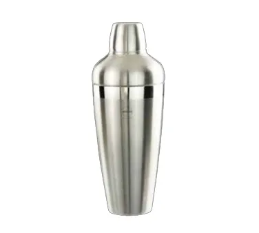 Steelite 5800M409 Boston/Cobbler Cocktail Shaker, 27.5 Oz, 10.0" x 3.75" Stainless Steel, 3-Piece Set