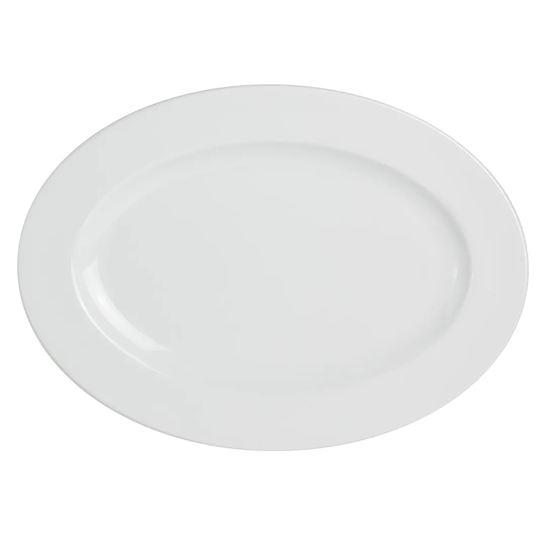 Steelite 61101ST0263 Avalon Oval Plate, 14.5" x 10.25", Porcelain, Oven Safe to 500°F - 6/Case