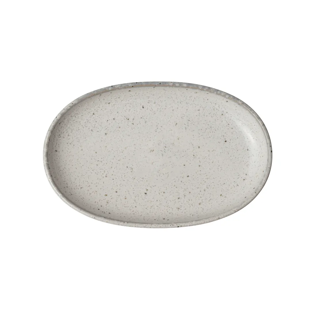Steelite 6415MY035 - Oval Porcelain Plate, 7.0" x 4.25" x 1.0", Lichen Finish Rene Ozorio - 1 Dozen