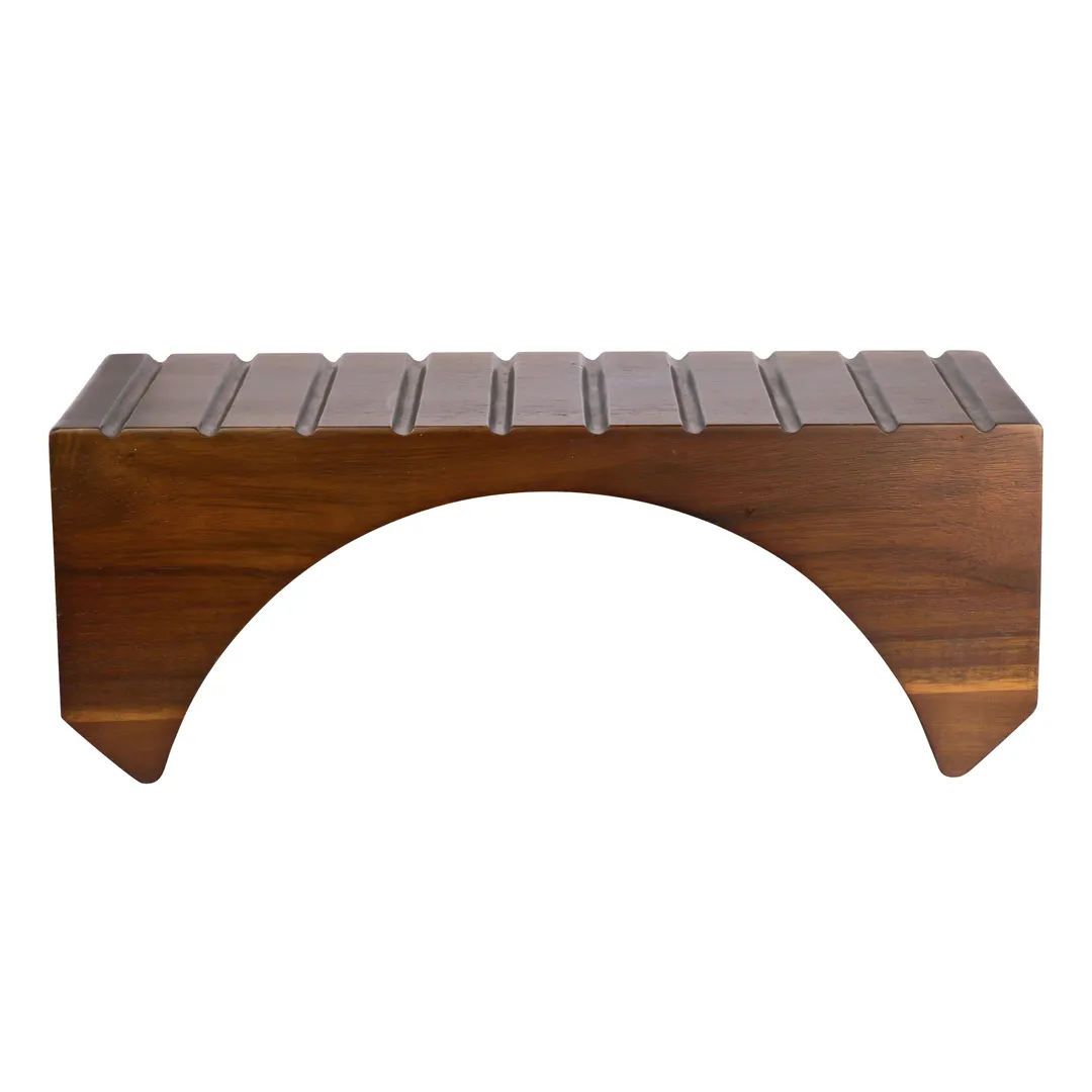 Steelite 6525TW309 - Set of 2 Natural Wood Arch Bridge Risers, 16" x 6" x 6", Hand Wash Only - 1/Set