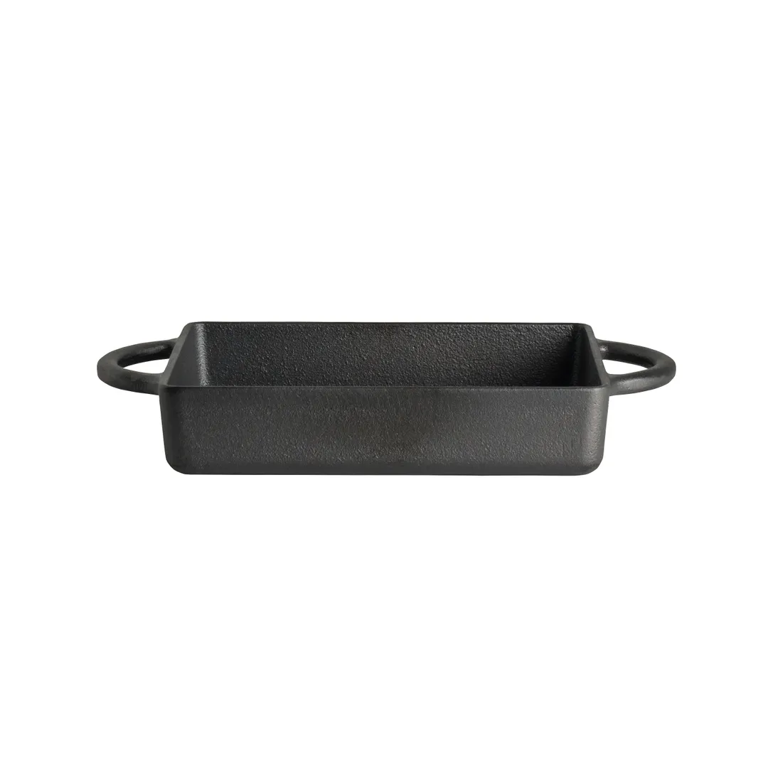 Steelite 7361MW200 - Cast Iron Baking Dish, 8.0" x 4.75" x 1.25" 14.25 oz Black Rectangle - 1 Dozen