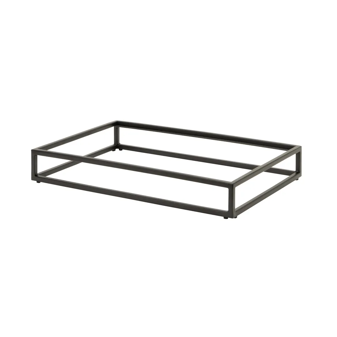 Steelite 7363MW330 Rectangular Riser, 21.9" x 13.9" x 3" Black Metal, H up to 4", W 20‑29", D 10‑19"