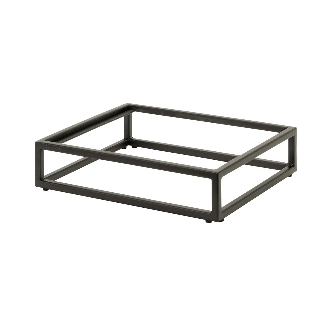 Steelite 7363MW336 Rectangle Display Riser, 11.5" x 13.875" x 3" Black Metal Pivot Stand