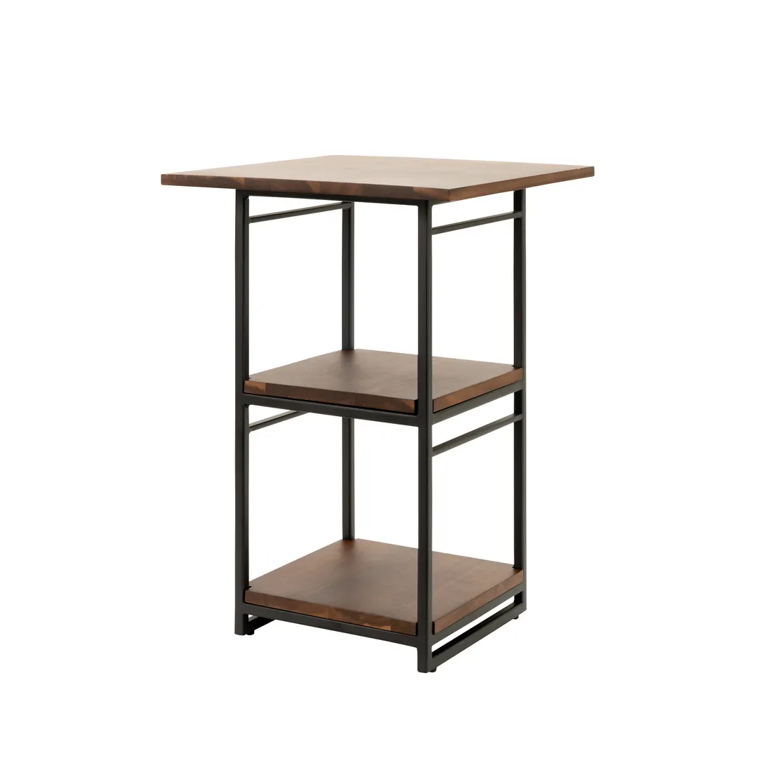 Steelite 7363MW344 Square Tiered Riser, 9.5"×9.5"×19.5" Black Metal, H 17"+ W 10"-19" D 9"+