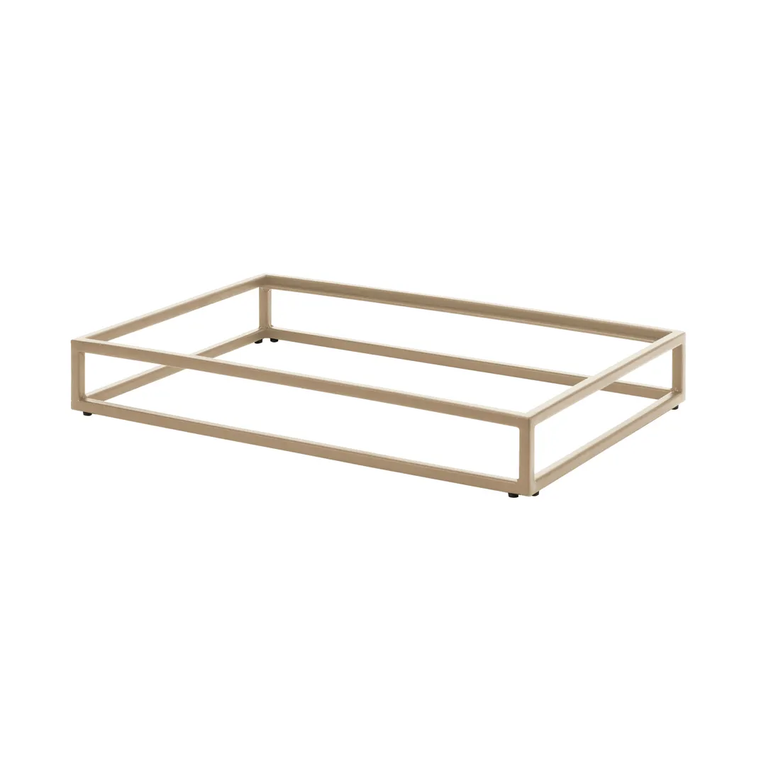 Steelite 7364MW330 Rectangle Riser, 21.875" x 13.875" x 3.0" Champagne Beige Metal Pivot Stand