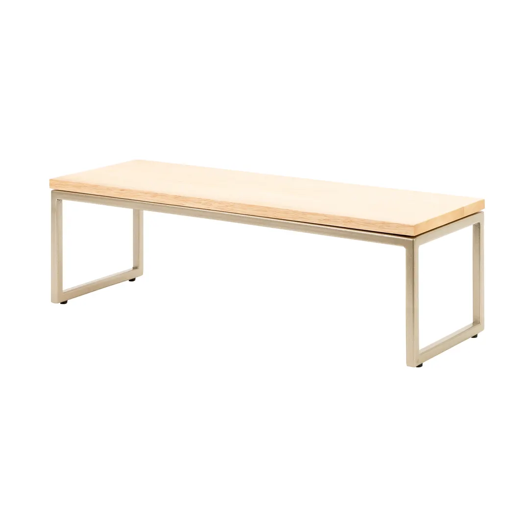 Steelite 7364MW334 Rectangle Display Riser, Champagne Beige Metal, 21.875" x 7.375" x 6.0", Pivot