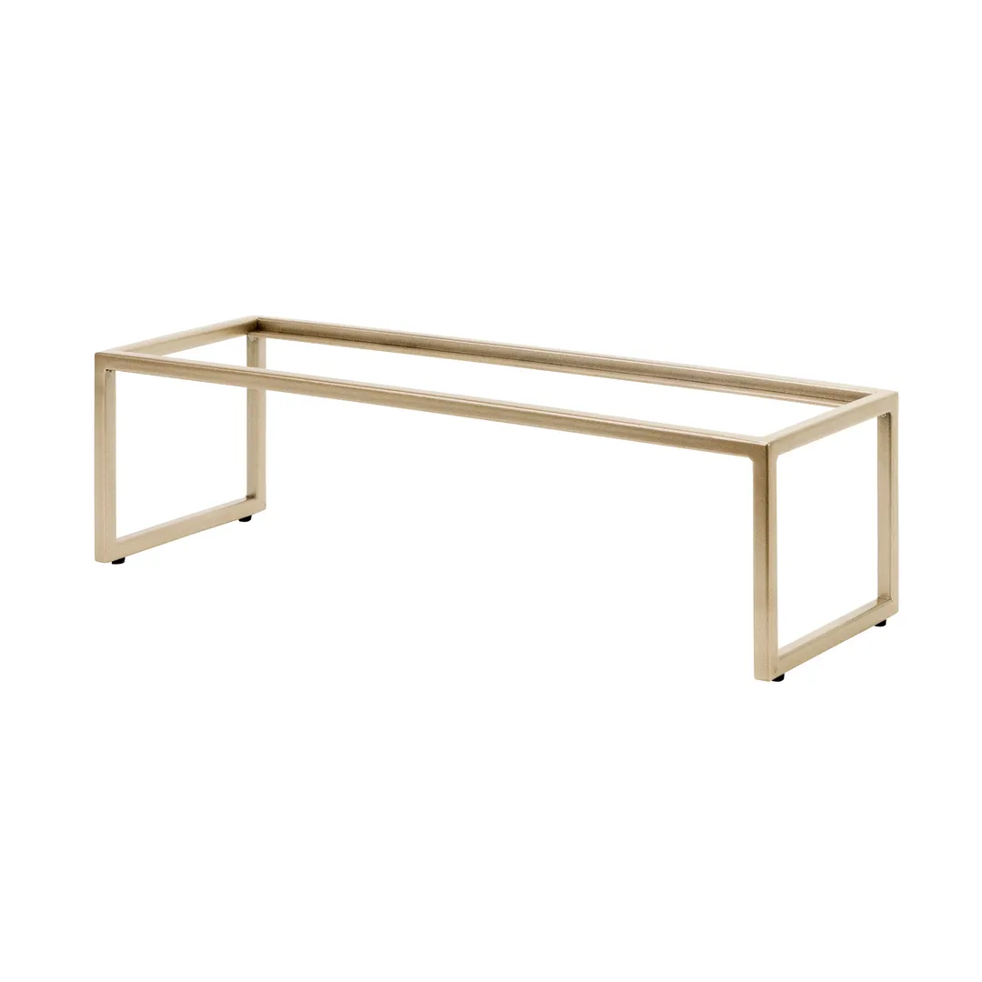 Steelite 7364MW334 Rectangle Display Riser, Champagne Beige Metal, 21.875" x 7.375" x 6.0", Pivot
