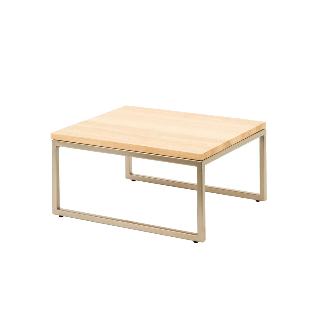 Steelite 7364MW337 Champagne Beige Metal Rectangle Display Riser with Pivot, 11.5" x 13.875" x 6"