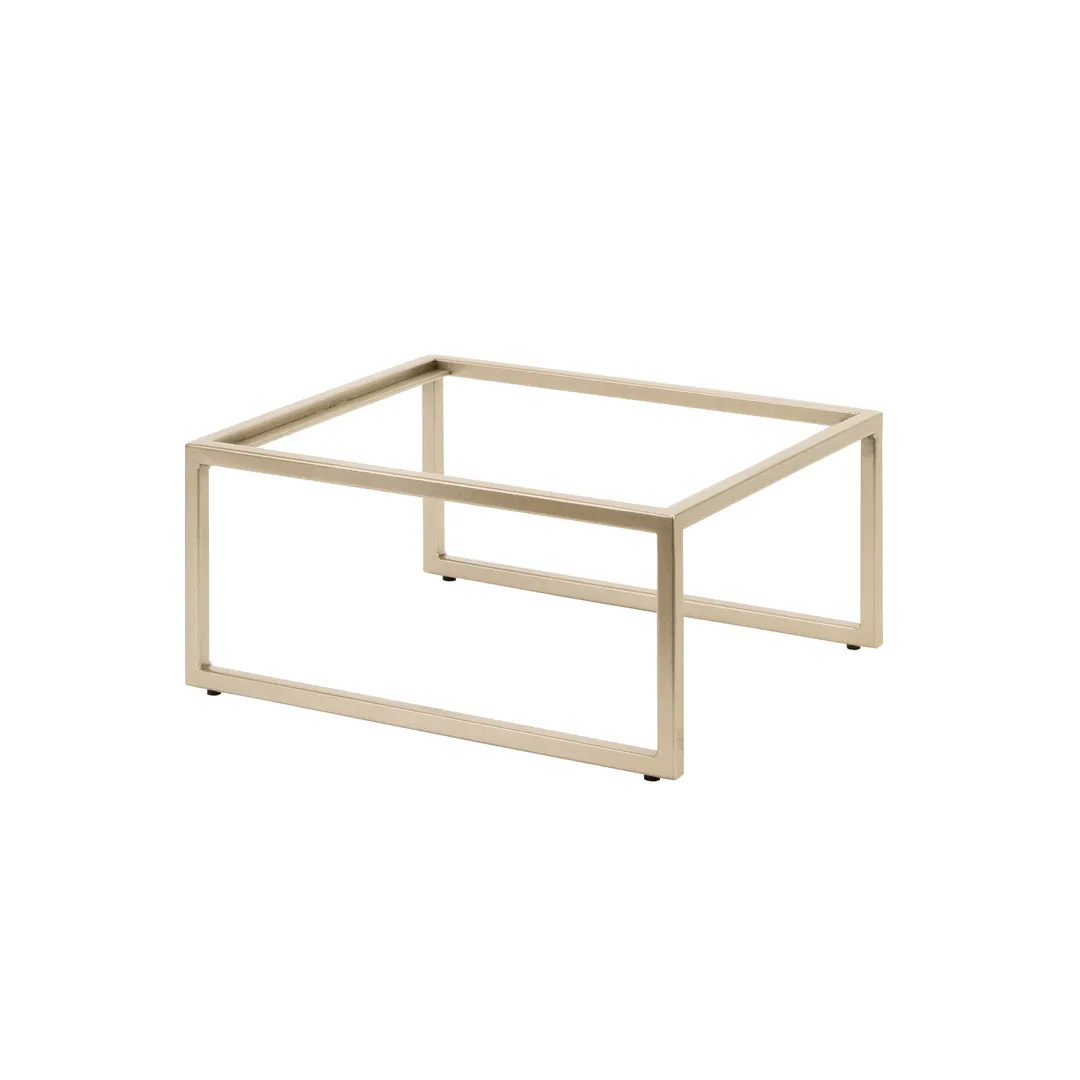 Steelite 7364MW337 Champagne Beige Metal Rectangle Display Riser with Pivot, 11.5" x 13.875" x 6"