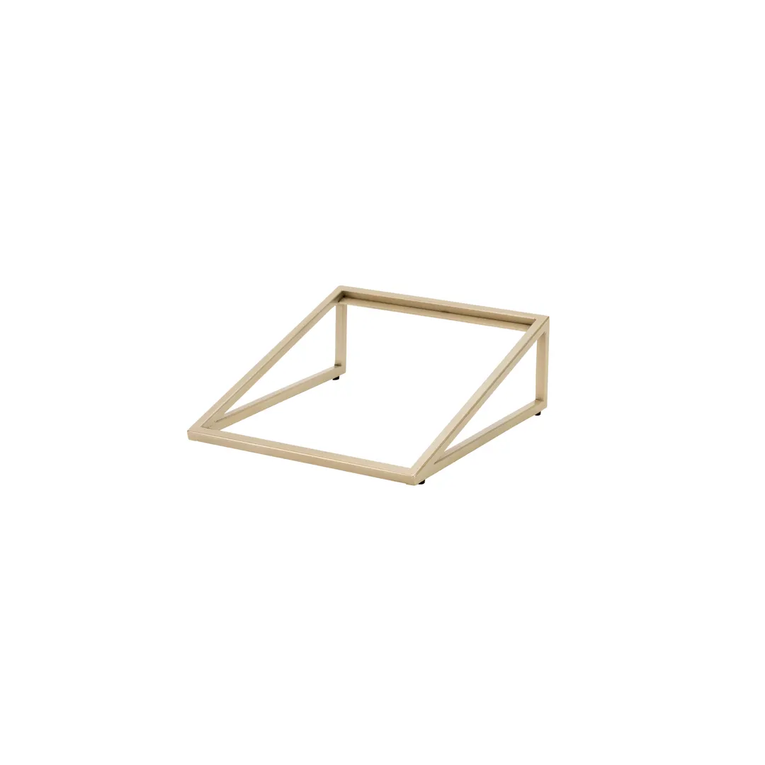Steelite 7364MW342 Angled Rectangle Riser, 13.875" x 11.5" x 4.5", Beige Metal, 4" H, 10"-19"