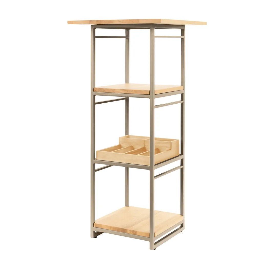 Steelite 7364MW345 Tiered Riser, 9.5" x 9.5" x 28.5", Champagne Beige Metal, Height 17"+