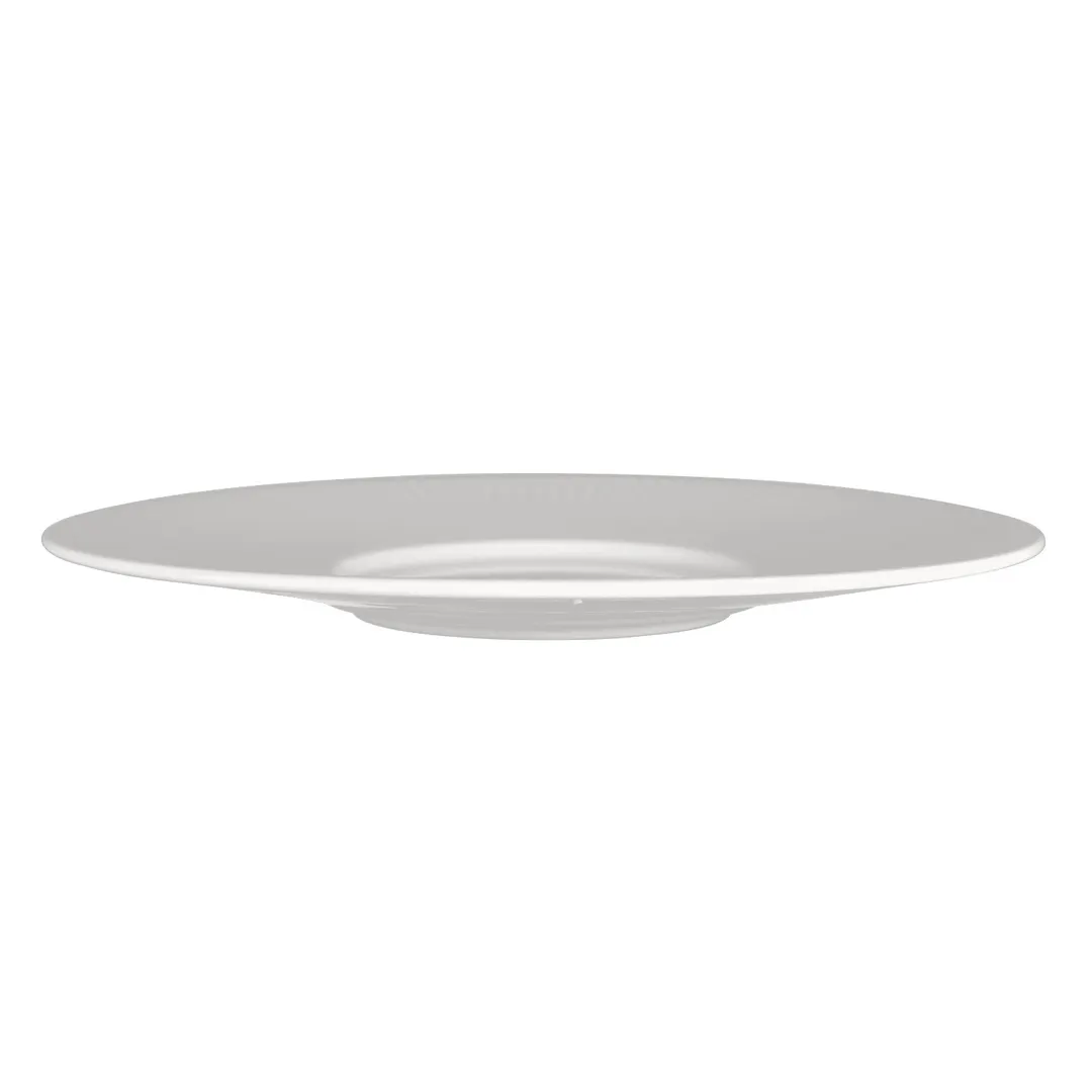 Steelite 9117C1172 Gourmet Plate, 11.25" Round White Ceramic with Wide Rim Design - 6/Case