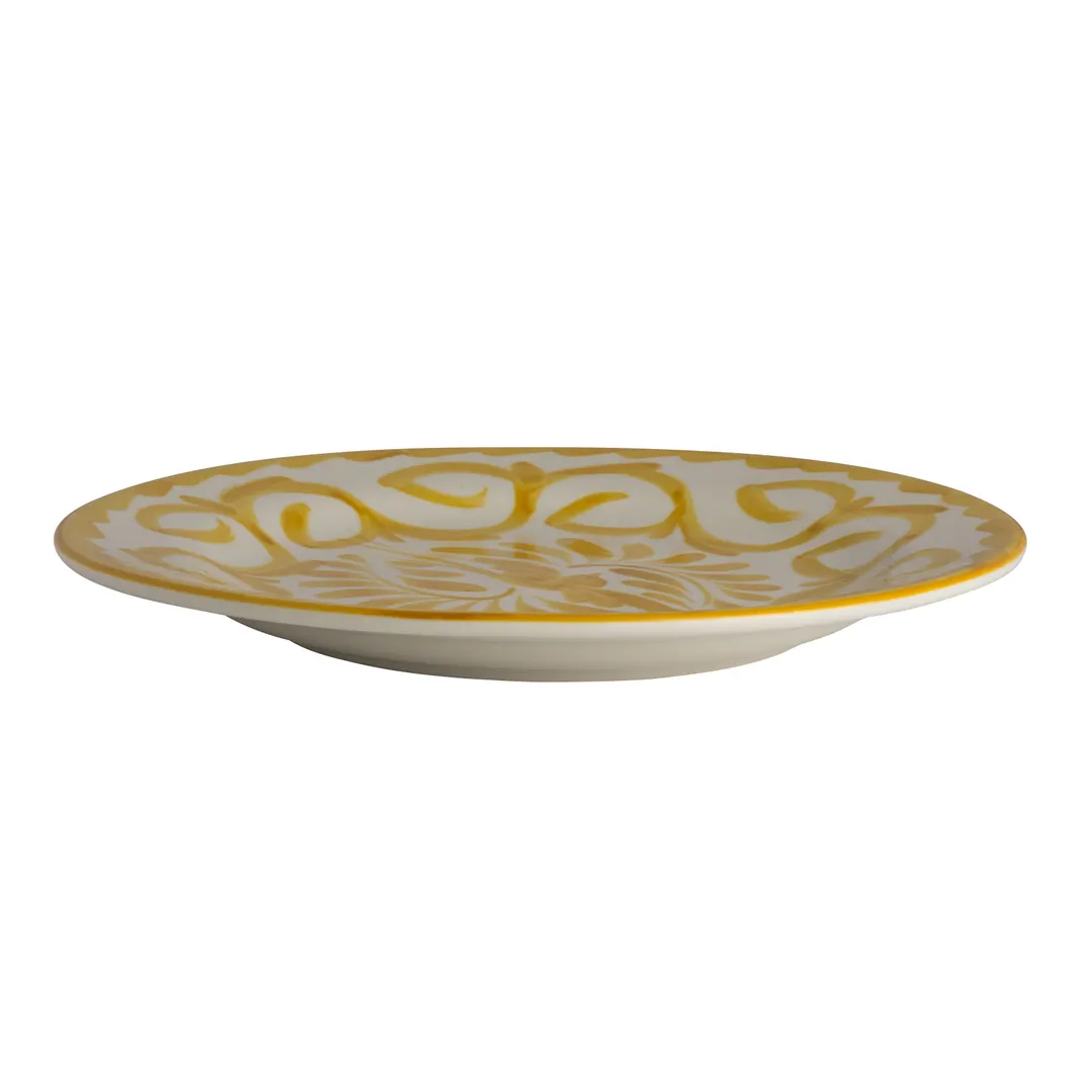 Steelite A123P103 - 10.25" Sand Puebla Anfora Round Rimmed Rolled Edge China Plate - 1 Dozen
