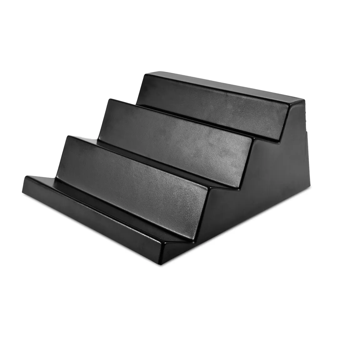 Steelite DFMRB2425317 3‑Tier Rectangular Riser, 24" x 25" x 12", Black ABS Plastic, Cutout - 4/Case
