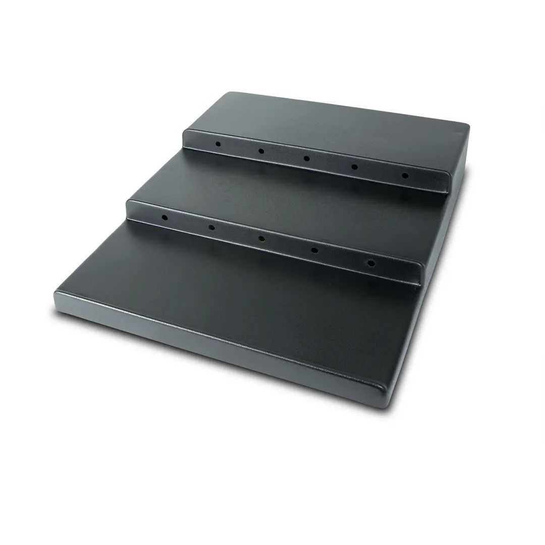 Steelite DFSU2430317 - 3‑Tier Riser, 24" W x 30" D x 4½" H, Black ABS Plastic, 3 Steps - 2/Case