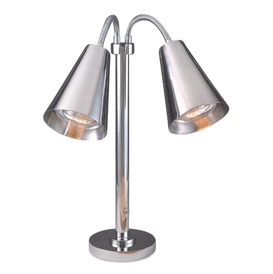 Steelite DW0499M2SS Countertop Heat Lamp, 16", 2 x 250W Bulbs, 18/10 SS Steel, Silver Finish, Mount