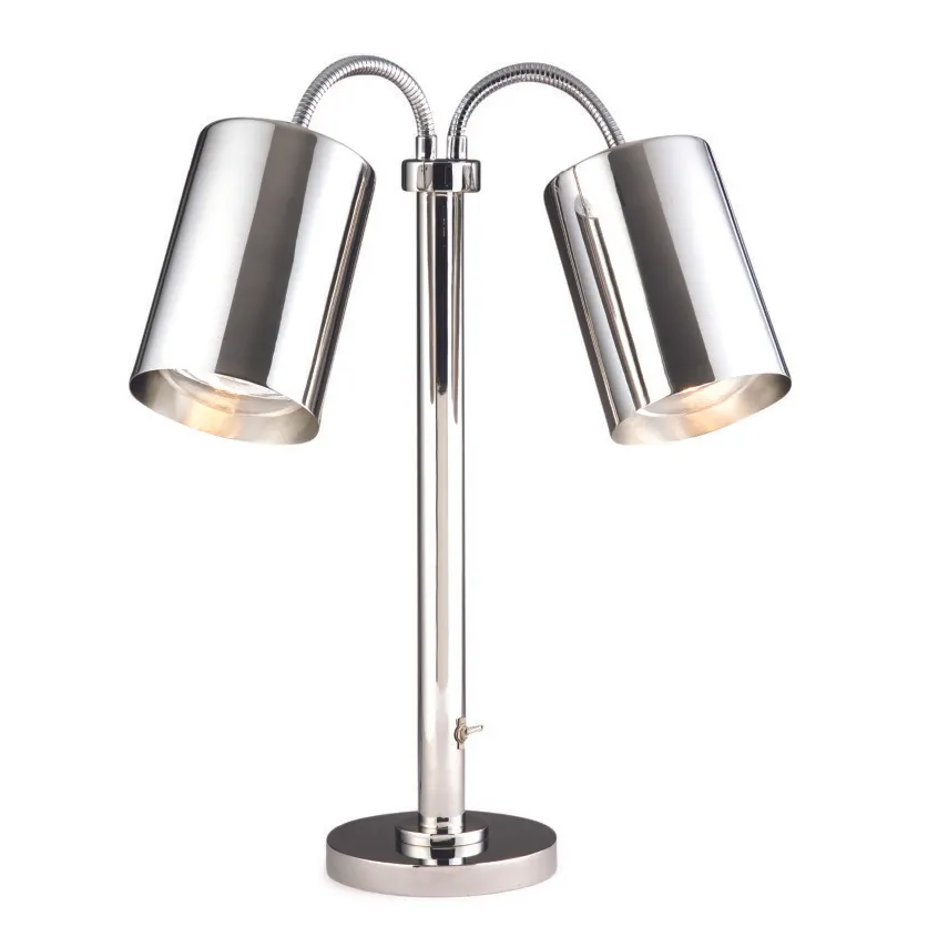 Steelite DW0499MR2SS Heat Lamp, 16" Height, 2 × 250 W Bulbs, 18/10 Stainless Silver Finish, Mount