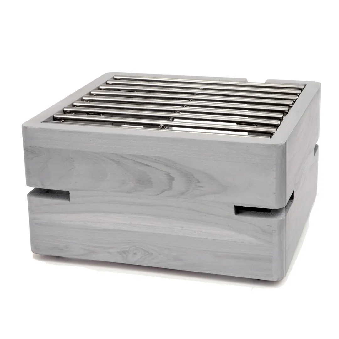 Steelite DWFB116WDGW - Buffet Riser, 11" W x 11" D x 6" H Wood, Square Grays, 10"-19" W/D, 5"-8" H