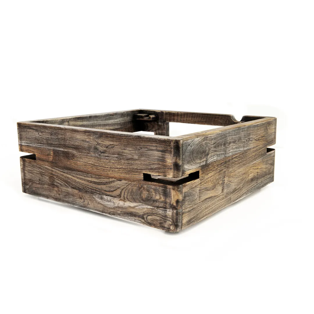 Steelite DWFB145WDAG Buffet Riser, Gray Square Wood, 14" W x 14" D x 5" H, Fits 10"-19" W, 5"-8" H