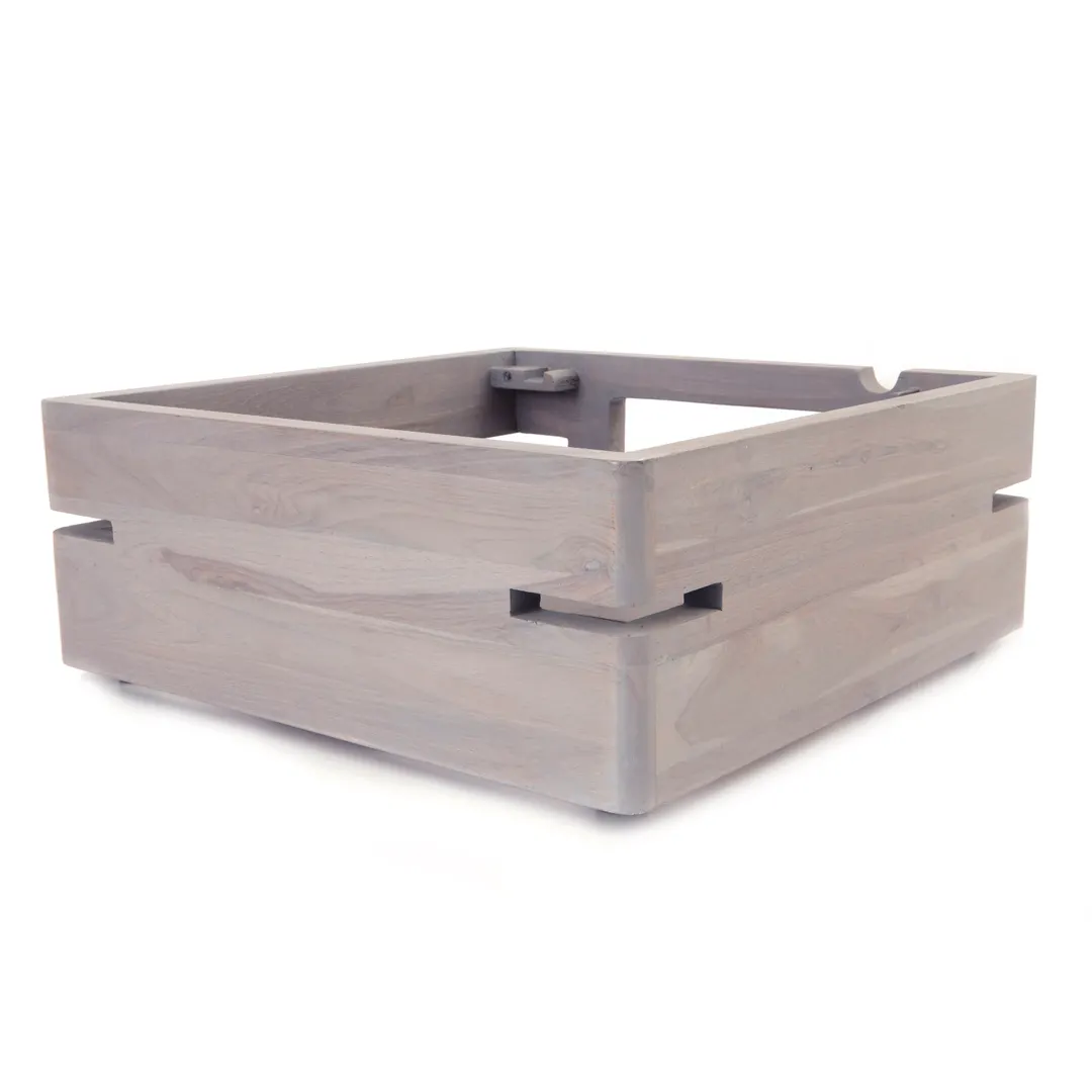 Steelite DWFB145WDGW Fusion Buffet Riser, 14" W x 14" D x 5" H Square Wood Stand, Grey Finish