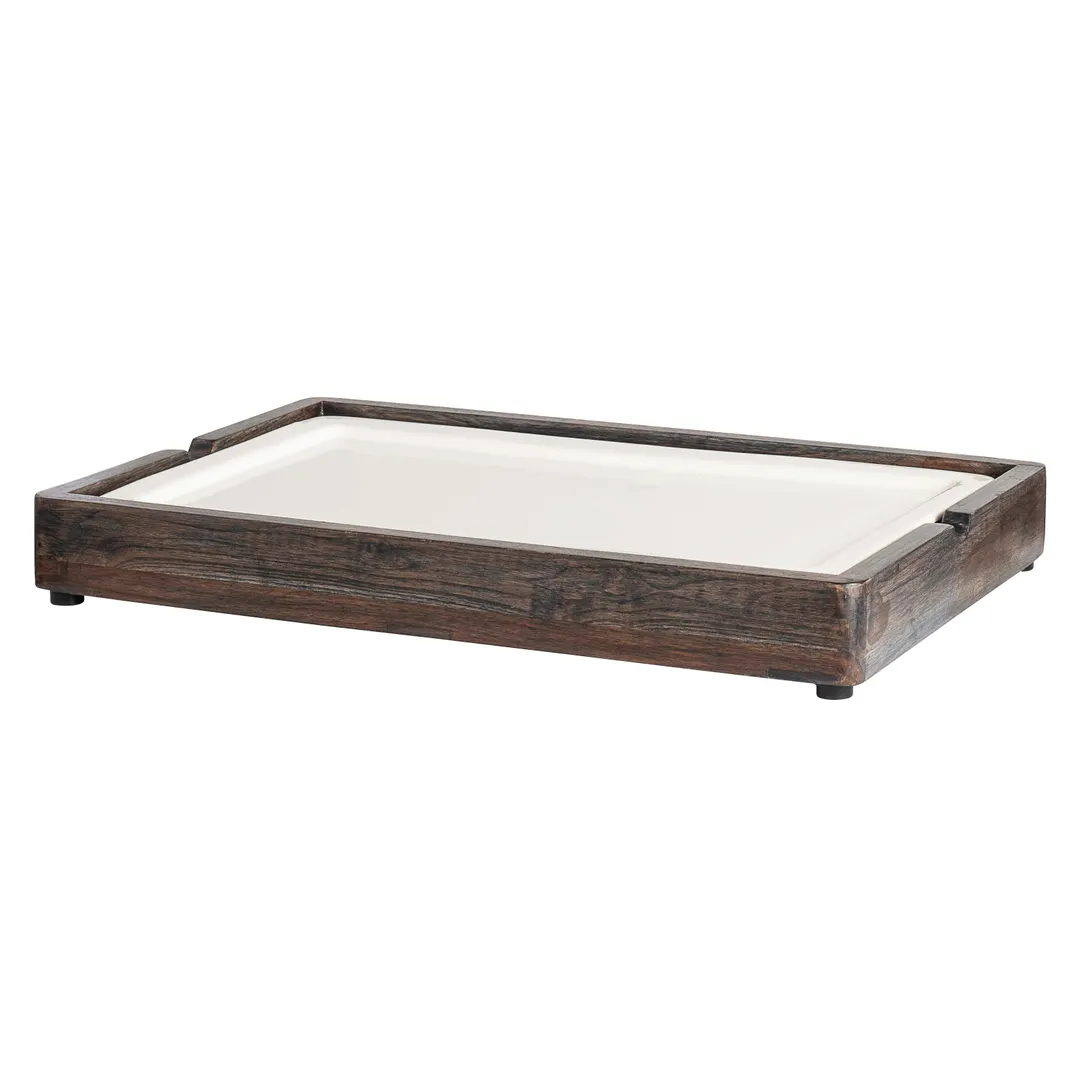 Steelite DWFB21132WDAG Buffet Display Riser, 23"W x 15"D x 3.125"H, Ash Grey Wood, 4" Height