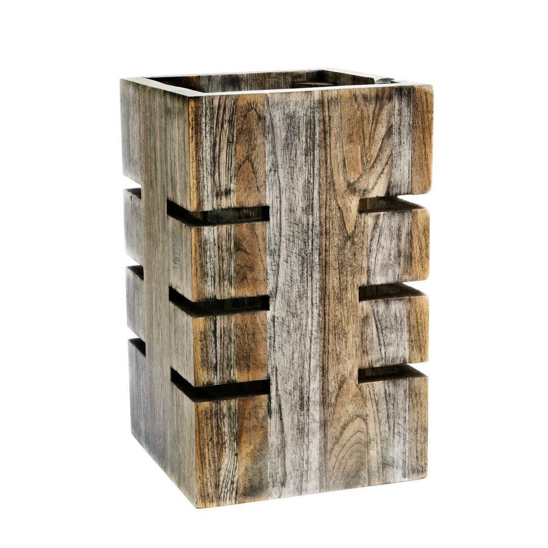 Steelite DWFB612WDAG Fusion Buffet Riser, 6"W x 6"D x 12"H Gray Wood Base, 12"-16" Height