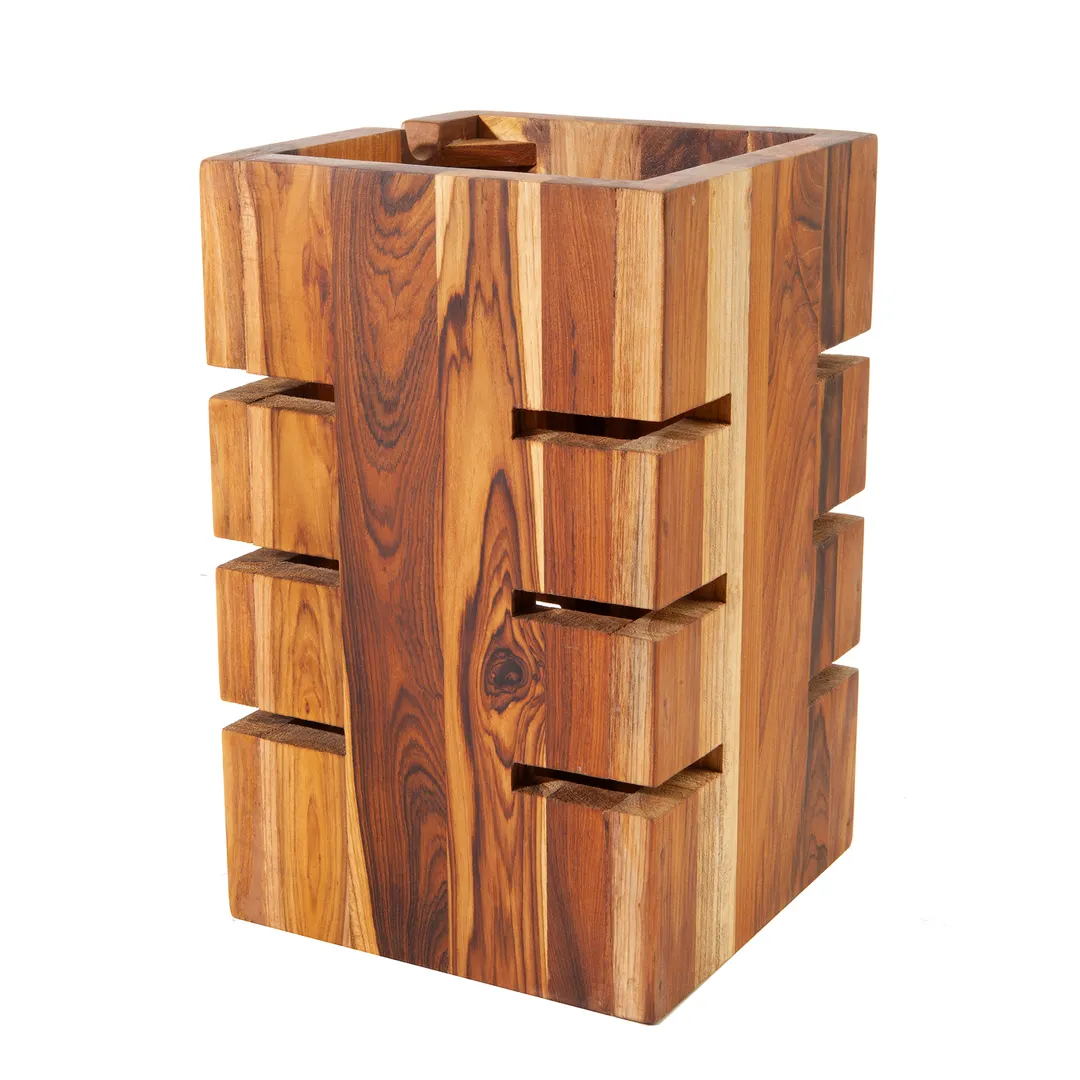 Steelite DWFB612WDT Fusion Buffer Riser – 6" W x 6" D x 12" H Wood, Brown, 9" Wide, 12"-16" High