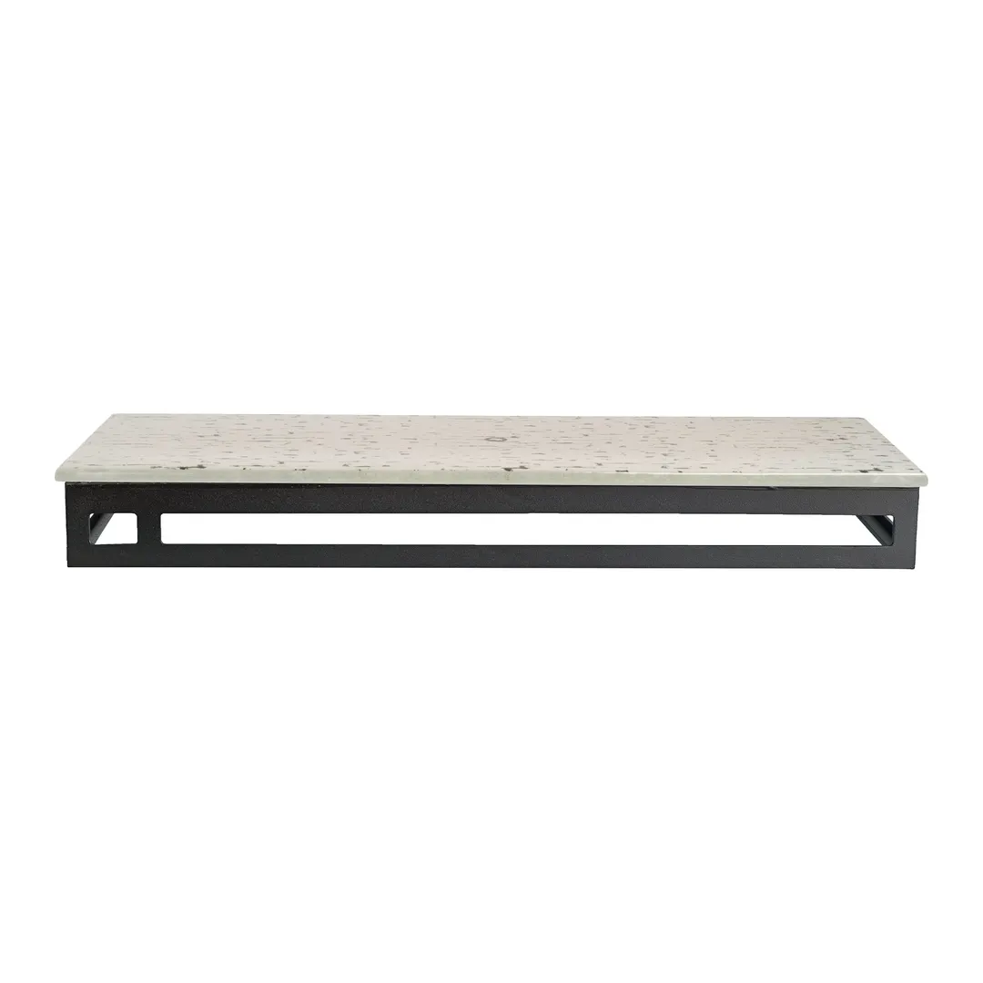 Steelite GS196680 Riser, 19.5" x 6.88" x 2" Black Rectangular Steel Stand, 1‑2 Step, Up to 4" Height