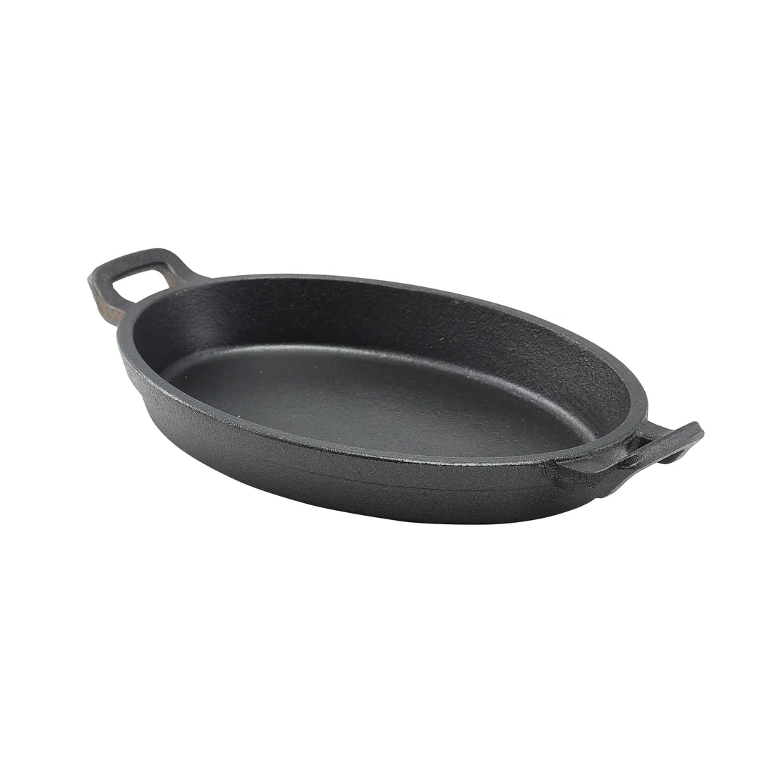 Steelite GWC247 Oval Cast Iron Baking Dish 27 oz, 11.75x6.88x1.63 in Heat Retention - 6/Case