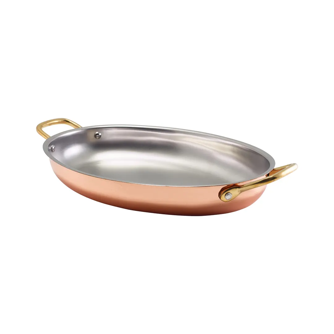 Steelite GWSSD30C Oval Bowl, 14.25" X 8.25" X 2.0" Copper Stainless Steel, Hand Wash Only - 3/Case