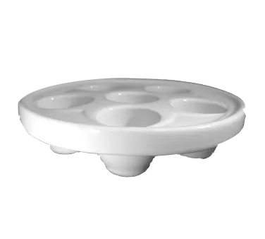 Steelite HL11660AWHA Escargot Plate, 6" Dia, 6 Holes, 6-3/4" x 1-1/2" Hall China, White - 1 Dozen