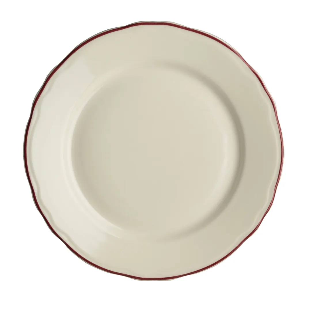 Steelite HL5400866 - 5.5" Maroon Round China Plate Scalloped Dishwasher/Oven Safe 500°F - 36/Case